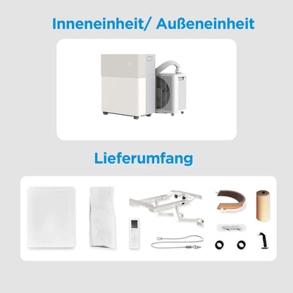 Midea PortaSplit-E Mobile Klimaanlage,Kühlen A++/Heizen A+, 12000 BTU 3,5kW