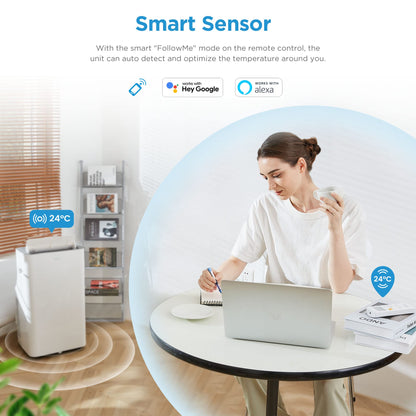 Midea Mobiles Klimagerät Silent Cool 26 Pro WF, 3-in-1 Klimaanlage mit Abluftschlauch, Kühlen & Entfeuchten&Ventilieren, 9000 BTU