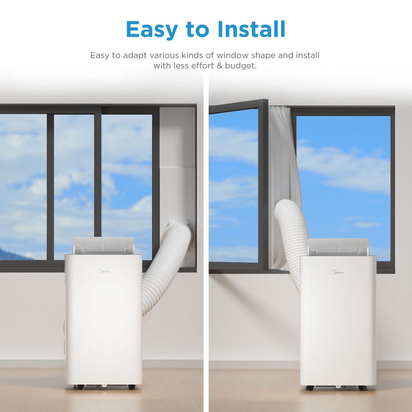 Midea Mobiles Klimagerät Silent Cool 26 Pro WF, 3-in-1 Klimaanlage mit Abluftschlauch, Kühlen & Entfeuchten&Ventilieren, 9000 BTU