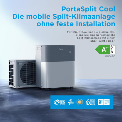 Midea Portasplit Cool Mobile Klimaanlage, nur Kühlung, A++, 8000 BTU
