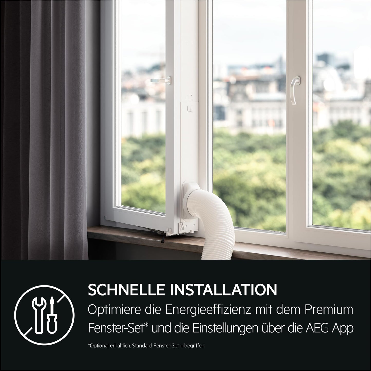 AEG Comfort 6000 AXP26U339CW mobiles Klimagerät / LED Display / Touch-Bedienung / 30-40 m² / nur 64 dB(A) / Automatik