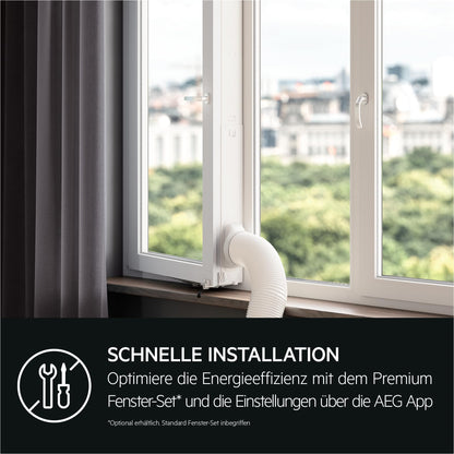 AEG Comfort 6000 AXP26U339CW mobiles Klimagerät / LED Display / Touch-Bedienung / 30-40 m² / nur 64 dB(A) / Automatik