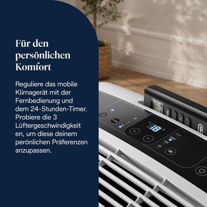 De'Longhi Pinguino - 3-in-1 Mobiles Klimagerät, für Räume bis 27 m², mit Luftentfeuchter & Ventilator, 9400 BTU