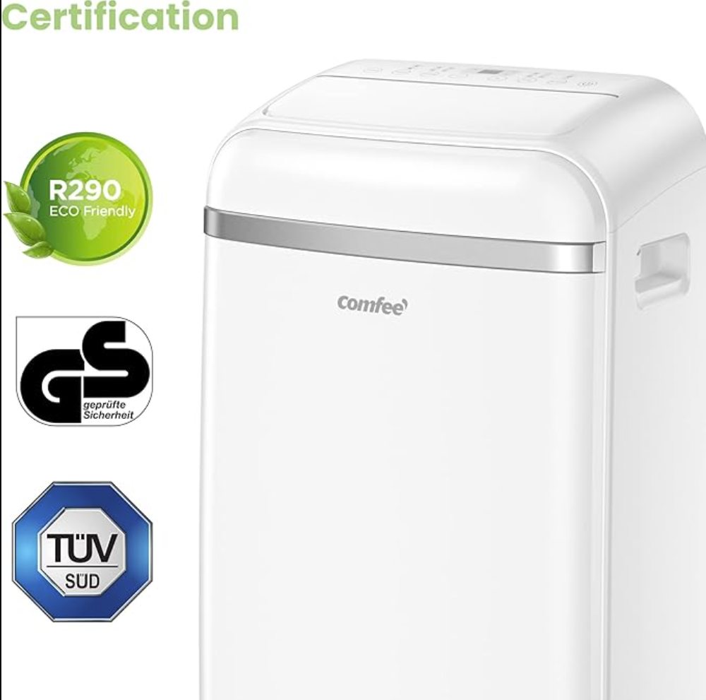 Comfee Mobiles Klimagerät MPD1-12CRN7, 12000 BTU 3,5kW, Kühlen & Ventilieren & Entfeuchten, Raumgröße bis 117m³(43㎡), Mobile Klimaanlage mit Abluftschlauch